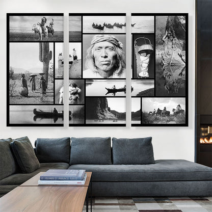American Indian Duck Hunter - Storm - Quiet Waters Yurok Collage