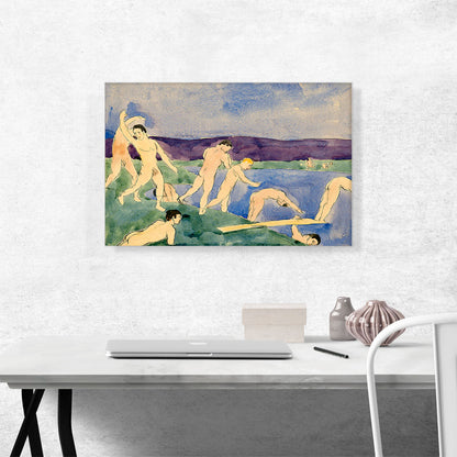 Twelve Nude Boys at the Beach 1914