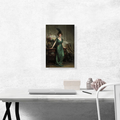 Mrs Ernest Guinness Wearing An Emerald Dress And Feather 1912