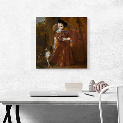 Portrait Of Prince Willem II Of Orange As a Young Boy With a Dog