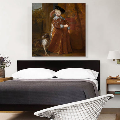 Portrait Of Prince Willem II Of Orange As a Young Boy With a Dog