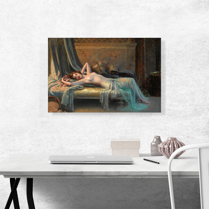 Nude Reclining With Bouquet Of Roses
