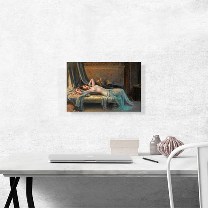 Nude Reclining With Bouquet Of Roses