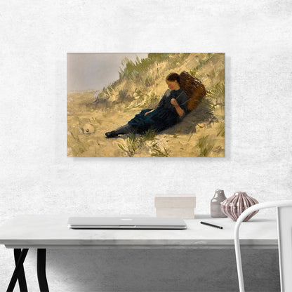 A Girl Resting On The Dunes