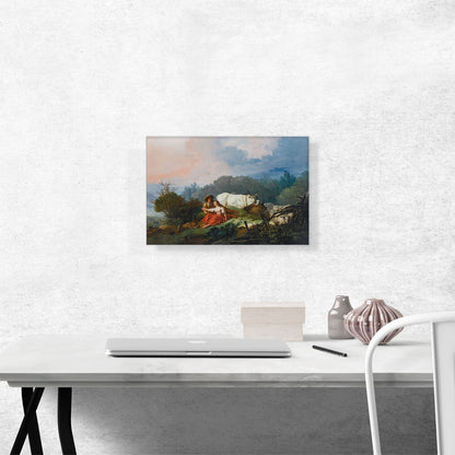 Pastoral Landscape With Shepherd And Shepherdess