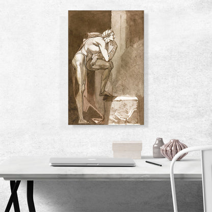 Standing Figure Of A Man In Profile