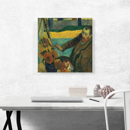 Vincent van Gogh Painting Sunflowers 1888