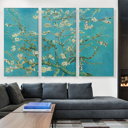 Branches with Almond Blossom - Teal Rectangle 1890