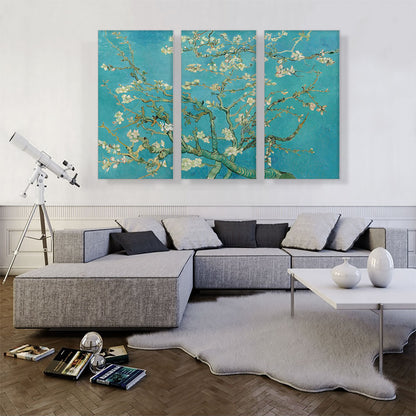 Branches with Almond Blossom - Teal Rectangle 1890
