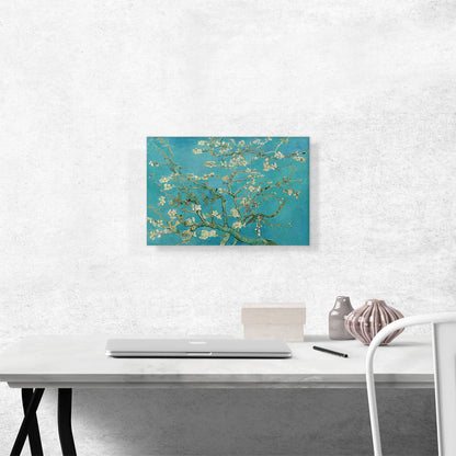 Branches with Almond Blossom - Teal Rectangle 1890