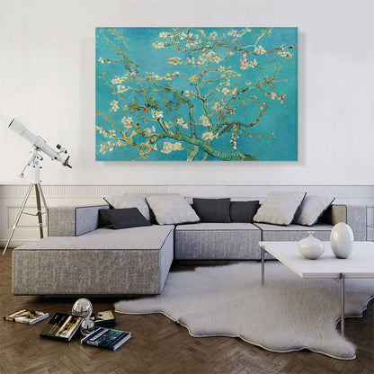 Branches with Almond Blossom - Teal Rectangle 1890