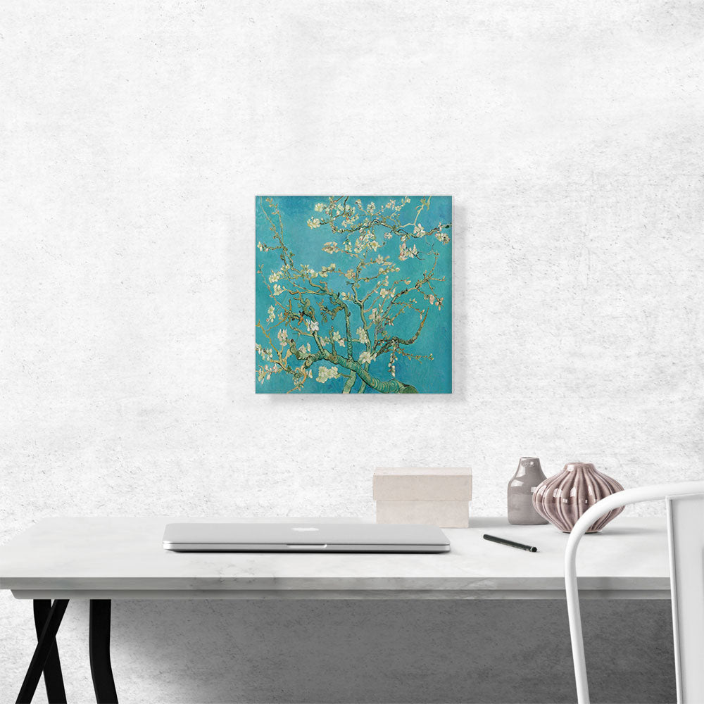 Branches with Almond Blossom - Teal Square 1890