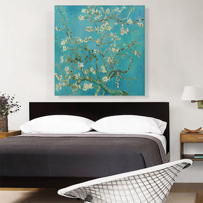 Branches with Almond Blossom - Teal Square 1890