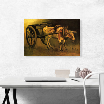 Cart with Red and White Ox 1884