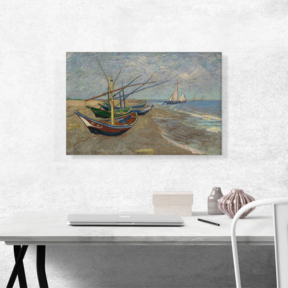 Fishing Boats on the Beach at Saintes-Maries 1888