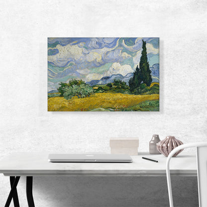 A Wheatfield with Cypresses  1889