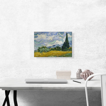 A Wheatfield with Cypresses  1889