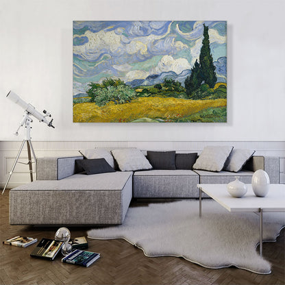 A Wheatfield with Cypresses  1889