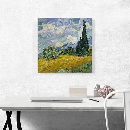 A Wheatfield with Cypresses - Square 1889