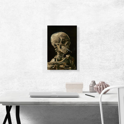 Skull of a Skeleton with Burning Cigarette