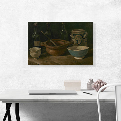 Still Life with Earthenware and Bottles 1885