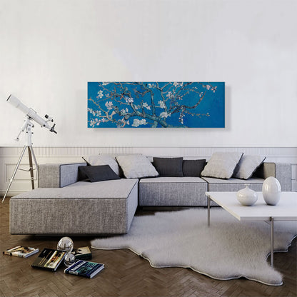 Branches with Almond Blossom - Blue Panoramic