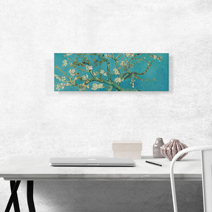 Branches with Almond Blossom - Teal Panoramic