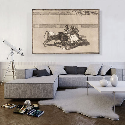 A Picador Is Unhorsed and Falls under the Bull 1816