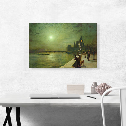 Reflections on the Thames - Westminster 1880