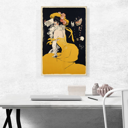 Poster Of a Woman In a Yellow Dress 1902