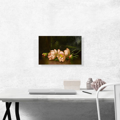 Lotus Flowers with A Landscape Painting in the Background 1900