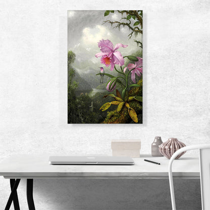 Hummingbird Perched on the Orchid Plant 1901