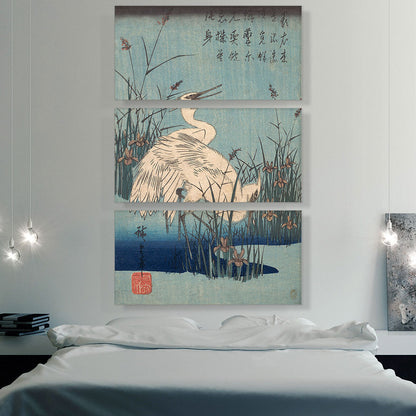 Egret in Iris and Grasses 1837