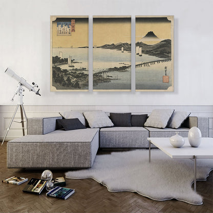 Eight Views of Omi - Evening Glow at Seta