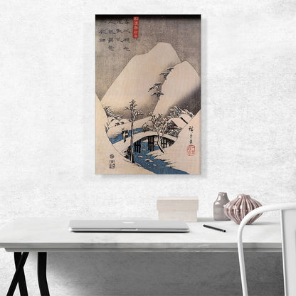 A Bridge in a Snowy Landscape