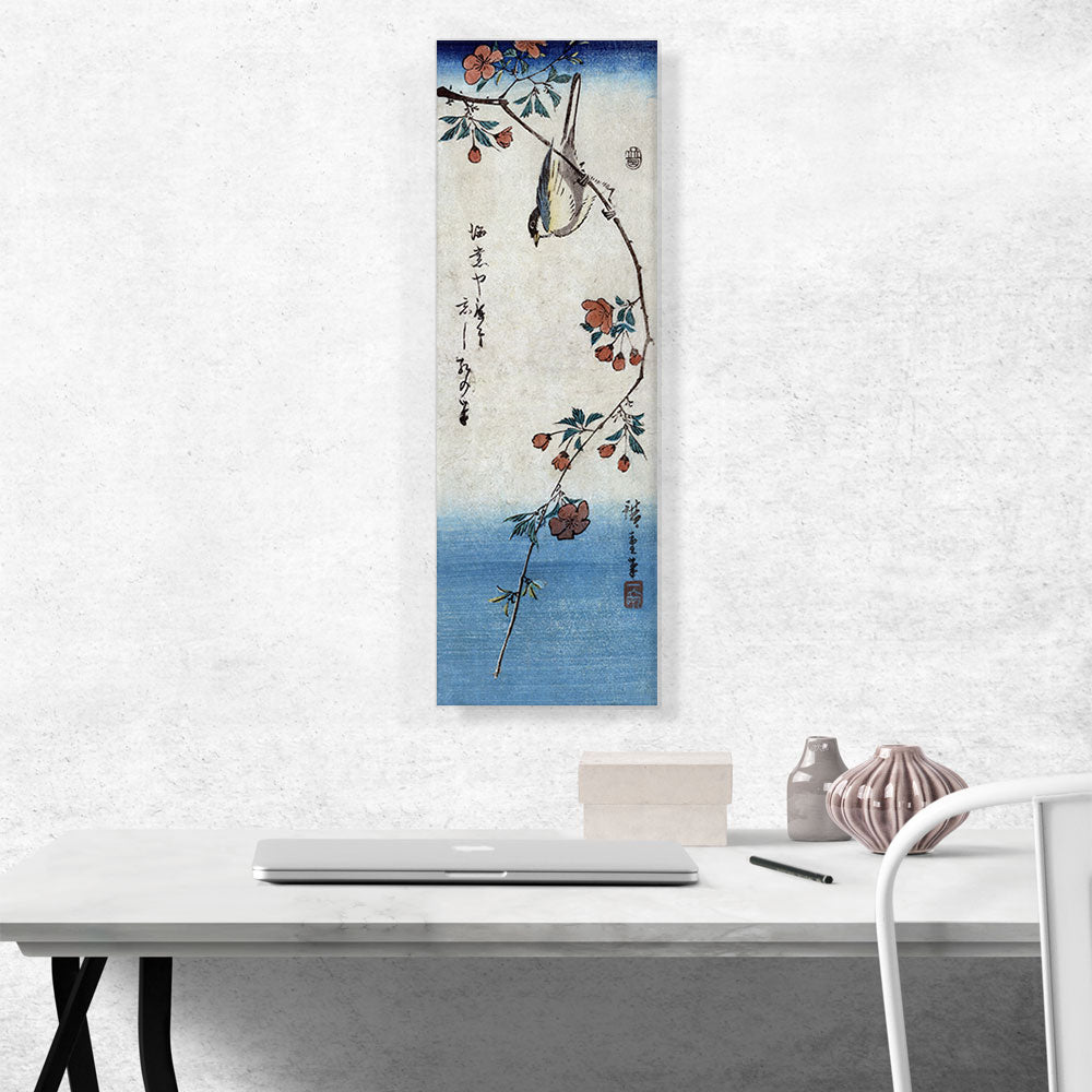 Small bird on a branch of Kaidozakura 1844