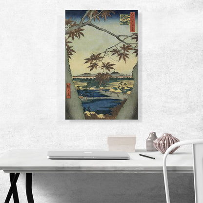 The Maple Leaves of Mama - Tekona Shrine and Tsugi Bridge 1857