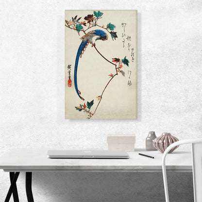 Blue Magpie On Maple Branch