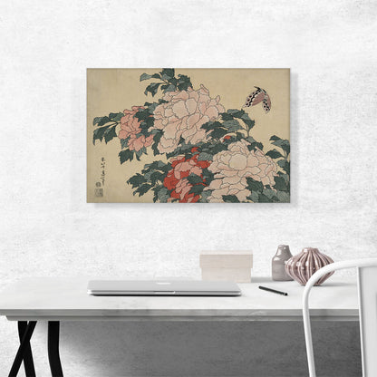 Peonies and Butterfly 1833