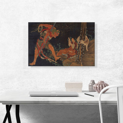 A Priest Practicing the Tantra, a Demon Before Him, and a Wolf Behind
