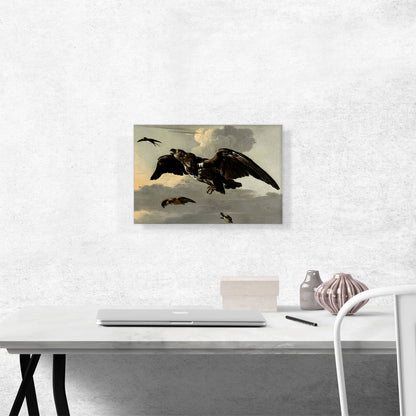 An Eagle and a Swallow in Flight