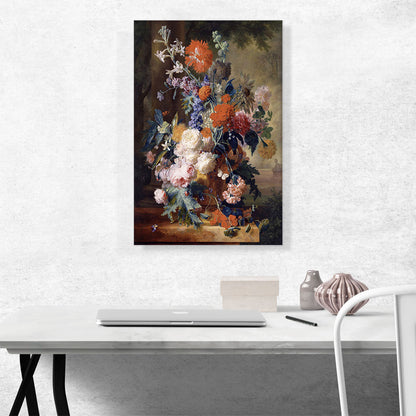 Still Life Flowers Vase Butterflies