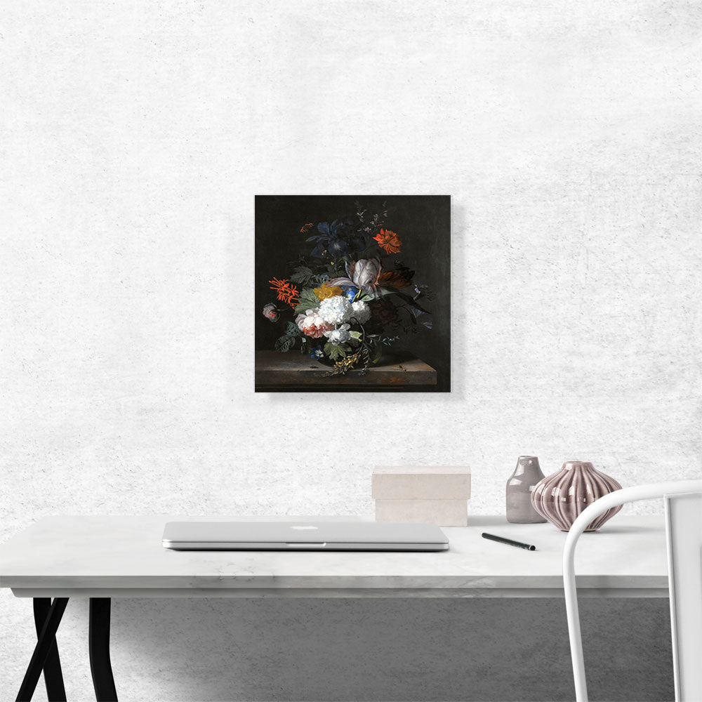Still Life With Hydrangea Peonies Auricula Carnation Tulips Glass Vase