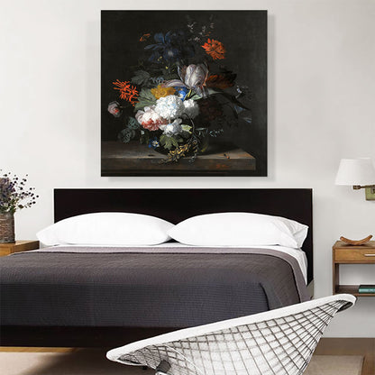 Still Life With Hydrangea Peonies Auricula Carnation Tulips Glass Vase