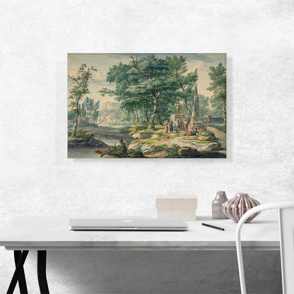 Arcadian Landscape With Figures Making Music