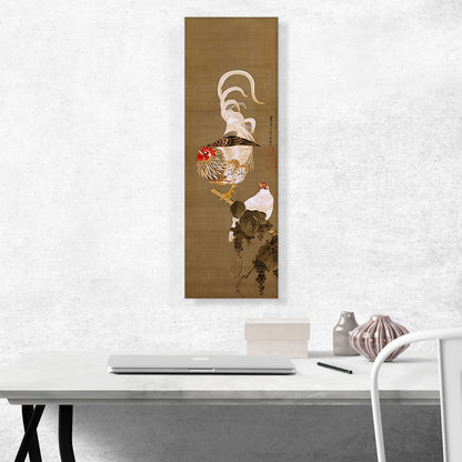 Hen and Rooster with Grapevine