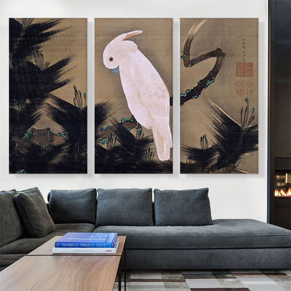 White Cockatoo on a Pine Branch