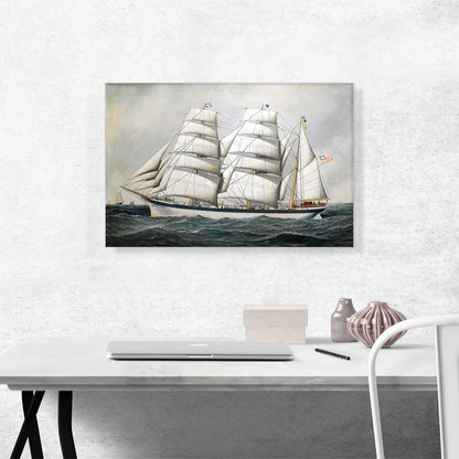 The British Barque Dunearn at Sea Under Full Sail 1897