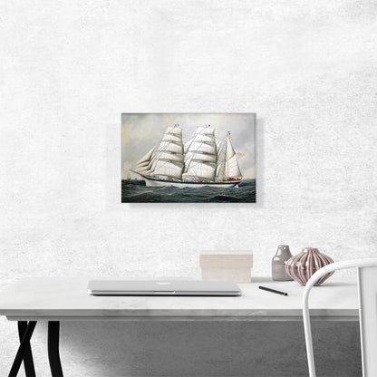 The British Barque Dunearn at Sea Under Full Sail 1897