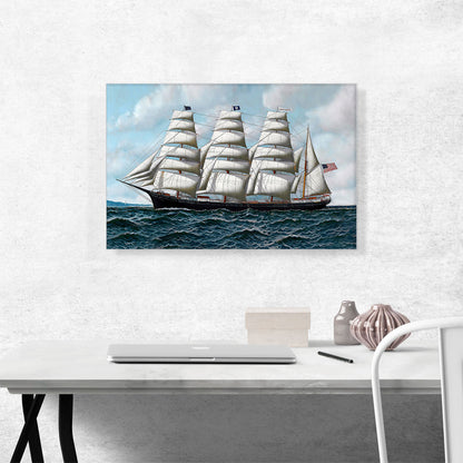 The Four Masted Barque Roanoke Under Full Sail
